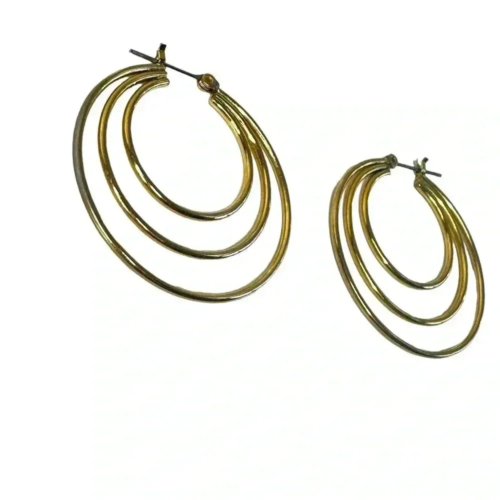 Basic gold hoop earrings multi layer earrings women’s jewelry